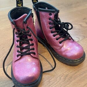 Dr. Martens Kids Pink Glitter Boots